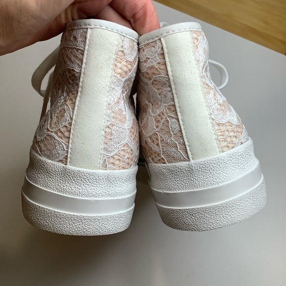 ASH Ghibly Lace High-Top Platform Sneakers in Pinksalt/White Size 5.5 - Picture 7 of 13